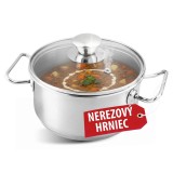 Oala din inox MagicHome Chloe 3L, 20 cm, cu capac din sticla