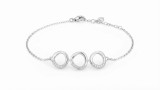 Cumpara ieftin Bratara din Argint 925 cu 3 Cercuri Ingemanate Trinity Circles Pave, 17 cm + 3 cm