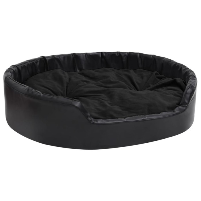 Pat pentru caini, negru, 99x89x21 cm, plus/piele ecologica