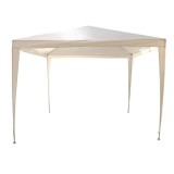 Cort pavilion pentru gradina cadru metal,patrat, 3 x 3 m,culoare alb-cenusiu