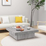 Gossi masuta de cafea, gri sonoma, 90x90x28 cm, lemn prelucrat