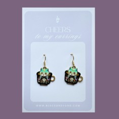 Cercei aurii cu pisici - Tea