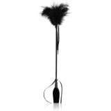 Secret play Riding Crop Black bici din piele ecvestru cu accesoriu de pene Black 52 cm