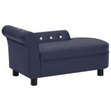 Cumpara ieftin Canapea pentru c&acirc;ini, albastru, 83x45x42 cm, piele ecologică
