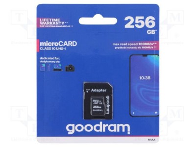 Card de memorie microSDXC GOODRAM 100MB/s R 10MB/s W Class 10 UHS U1 foto