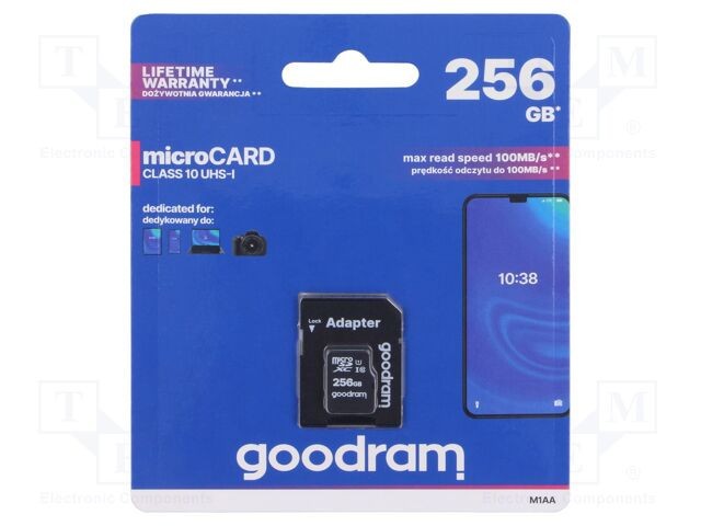 Card de memorie microSDXC GOODRAM 100MB/s R 10MB/s W Class 10 UHS U1