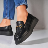 Pantofi dama casual Negri din Piele Ecologica Kiyah, 36, Negru