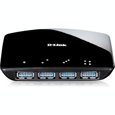 HUB extern D-LINK porturi USB: USB 3.0 x 4 conectare prin USB 3.0 alimentare retea 220 V negruDUB-1340 foto