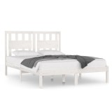 Cumpara ieftin Cadru de pat, alb, 120x200 cm, lemn masiv de pin