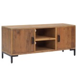Cumpara ieftin Comoda TV, maro, 110x35x48 cm, lemn de pin masiv