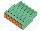 Conector regletă de conexiuni deconectabilă mufă mamă 5,5A 6 pini AMPHENOL ANYTEK verde