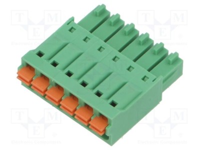 Conector regletă de conexiuni deconectabilă mufă mamă 5,5A 6 pini AMPHENOL ANYTEK verde foto