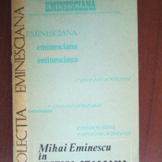 Colectia eminesciana 9 - Mihai Eminescu in Critica italiana- R. Boureanu, T. Parvulescu