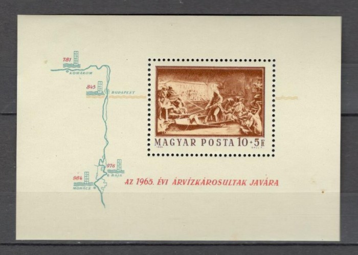Ungaria.1965 Ajutor ptr. inundatie-Bl. XU.97