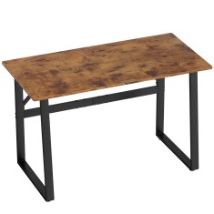 HOMCOM Birou pentru Computer, 120x60x76 cm Birou Lungu cu Colțuri Rotunjite și Structură din Oțel, Masă PC Industrială, pentru Casă, Studiu, Dormitor,