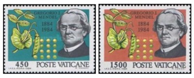 Vatican 1984 - Gregor Mendel, serie neuzata foto