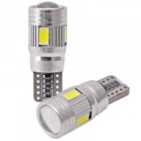Set 2 Becuri Led W5W T10 6 Smd Canbus Verde