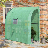 Outsunny Sera de Perete cu 2 Rafturi pentru Plante si Flori din Otel si PE, 200x100x213cm - Verde