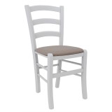 Scaun Paesana - cadru alb - stofa S17 - crem