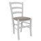 Scaun Paesana - cadru alb - stofa S17 - crem