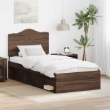 Cumpara ieftin Cadru de pat Stejar inchis 100 x 200 cm Lemn de pin masiv