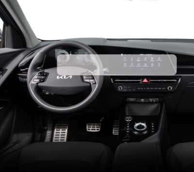 Folie protectie display navigatie si ceasuri de bord Duragon, din silicon, pentru Kia Niro 2024+, transparenta, anti-shock, kit instalare foto