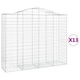 Cumpara ieftin Cos gabion arcuit, 13 buc, 200x50x160/180 cm, fier galvanizat