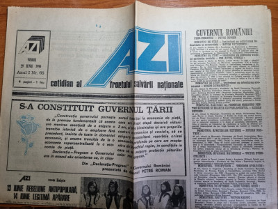 ziarul AZI 29 iunie 1990 foto