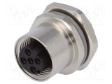 Conector M12 soclu 4 pini mamă IP67 250V TE Connectivity drept lipire