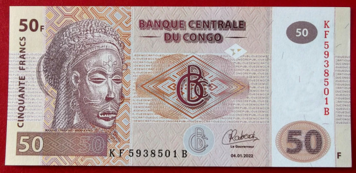 Congo 50 Francs 2022 UNC necirculata **