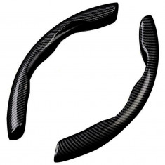 Set 2 Buc Ornamente Volan Husa Volan, Tip Carbon, Negru IN3300