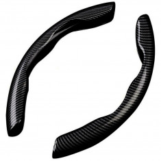 Set 2 Buc Ornamente Volan Husa Volan, Tip Carbon, Negru IN3300