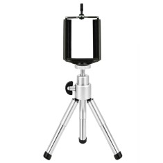 Mini trepied extensibil din aluminiu pentru telefon cu suport smartphone cu arc dublu si telecomanda Bluetooth, montura 1 4 inch, 13.5, 19.5 cm