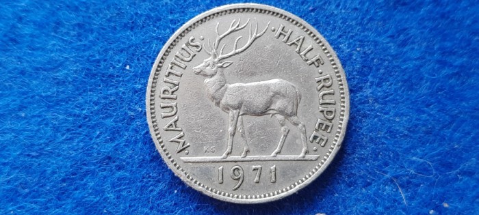 MAURITIUS HALF RUPEE 1971 CERB