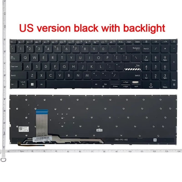 Tastatura Laptop, Asus, VivoBook 17 X1702Z, X1702ZA, iluminata, neagra, layout US