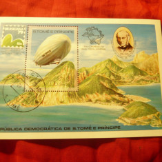 Colita Sao Tome e Principe - Zepelin - Expozitia Brasiliana ''79 stampilat