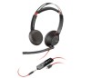 Casti HP Poly Blackwire 5220 USB-C/3.5mm, Microfon Noise Cancelling, Negru, Binaural, USB Type-C/A Adapter, Garantie 24 Luni