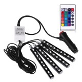 Cumpara ieftin Kit Iluminare ambientala LED interior masina, multicolor RGB cu telecomanda