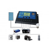 Controler incarcare solara 10A PWM LCD si USB Controller