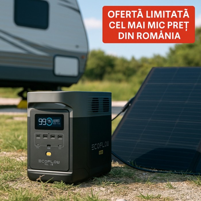 EcoFlow DELTA 2 &ndash; Generator Portabil 1024 Wh | Putere Inteligentă, Mobilă și Instant Disponibilă