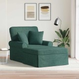 vidaXL Chaise Lounge cu fustă Verde &icirc;nchis 91 x 157 x 91 cm țesătură 42022943
