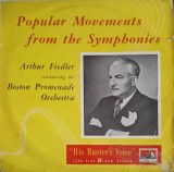 Disc vinil, LP. Popular Movements From The Symphonies - Abridged Versions-Arthur Fiedler, Boston Promenade -247562, His Master&#039;s Voice