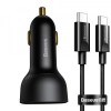 Incarcator Auto Cu Cablu USB-C Baseus Superme, 100W, 5A, 1 x USB-A - 1 x USB-C, Negru TZCCZX-01