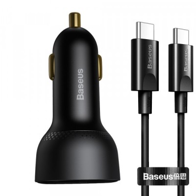 Incarcator Auto Cu Cablu USB-C Baseus Superme, 100W, 5A, 1 x USB-A - 1 x USB-C, Negru TZCCZX-01 foto