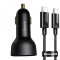 Incarcator Auto Cu Cablu USB-C Baseus Superme, 100W, 5A, 1 x USB-A - 1 x USB-C, Negru TZCCZX-01