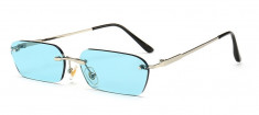 Ochelari de soare fara rama - Ohelari Rimless cu lentile albastre foto