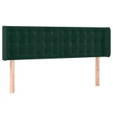 Cumpara ieftin Tablie de pat cu aripioare verde inchis 147x16x78/88 cm catifea