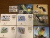 Zambia - pasari - serie 4 timbre MNH, 4 FDC, 4 maxime, fauna wwf