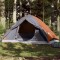 vidaXL Cort de camping pentru 4 persoane, gri/portocaliu, impermeabil