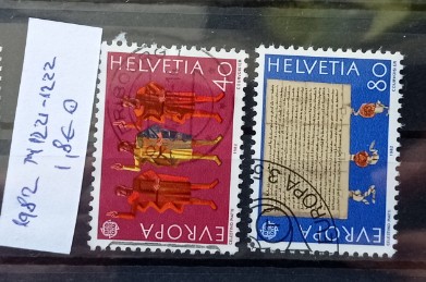 TS21 - Timbre serie CCCP - Elvetia - Helvetia 1982 Mi1221-1222 foto